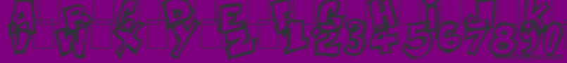 Komikoz-Schriftart – Schwarze Schriften auf violettem Hintergrund