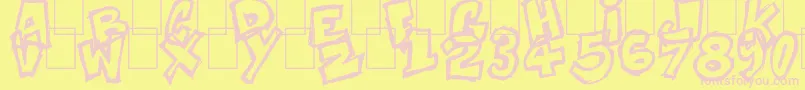 En savoir plus sur la police Komikoz Police Komikoz – polices roses sur fond jaune