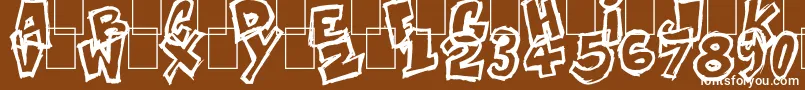 Komikoz Font – White Fonts on Brown Background