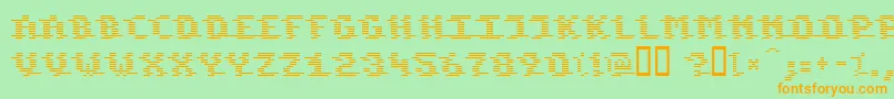 KOMOD    Font – Orange Fonts on Green Background