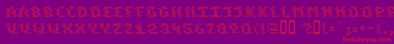 フォントKOMOD    – 紫の背景に赤い文字