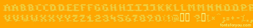 KOMOD    Font – Yellow Fonts on Orange Background