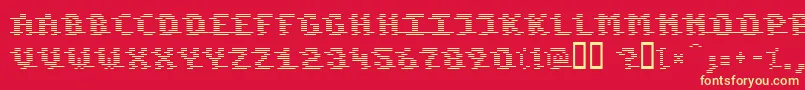 フォントKOMOD    – 黄色の文字、赤い背景