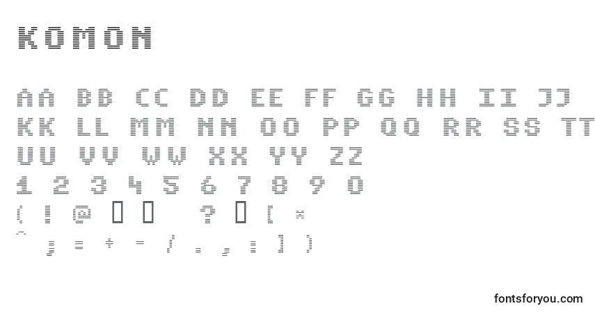 Schriftart KOMON    (131843) – Alphabet, Zahlen, spezielle Symbole