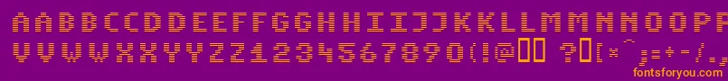 フォントKOMON    – 紫色の背景にオレンジのフォント