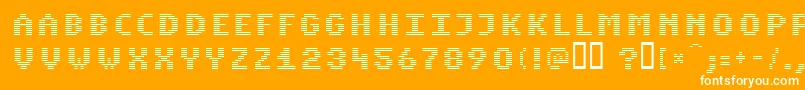 KOMON    Font – White Fonts on Orange Background