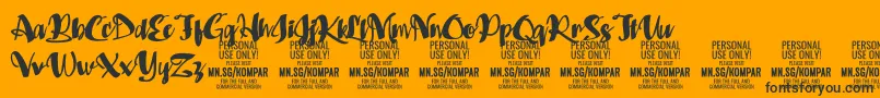 Kompar Black PERSONAL USE ONLY Font – Black Fonts on Orange Background