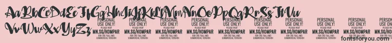 Police Kompar Black PERSONAL USE ONLY – polices noires sur fond rose