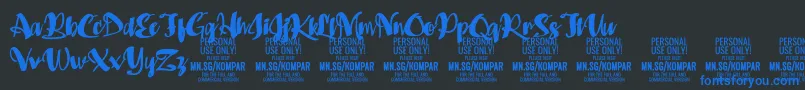 Kompar Black PERSONAL USE ONLY Font – Blue Fonts on Black Background