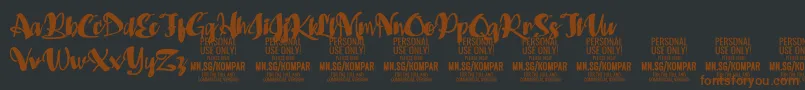 Kompar Black PERSONAL USE ONLY Font – Brown Fonts on Black Background