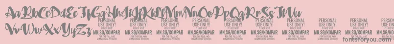Kompar Black PERSONAL USE ONLY Font – Gray Fonts on Pink Background
