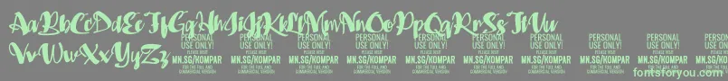 Kompar Black PERSONAL USE ONLY Font – Green Fonts on Gray Background