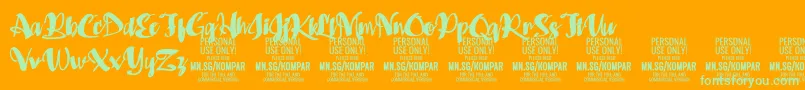 Police Kompar Black PERSONAL USE ONLY – polices vertes sur fond orange