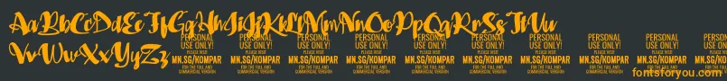 Kompar Black PERSONAL USE ONLY Font – Orange Fonts on Black Background