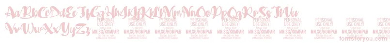 Kompar Black PERSONAL USE ONLY Font – Pink Fonts on White Background
