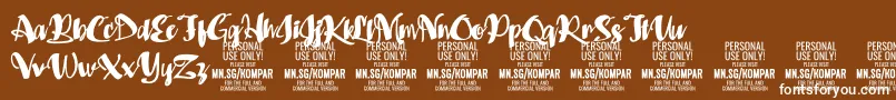 Kompar Black PERSONAL USE ONLY Font – White Fonts on Brown Background