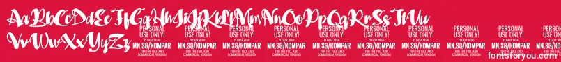 Kompar Black PERSONAL USE ONLY Font – White Fonts on Red Background