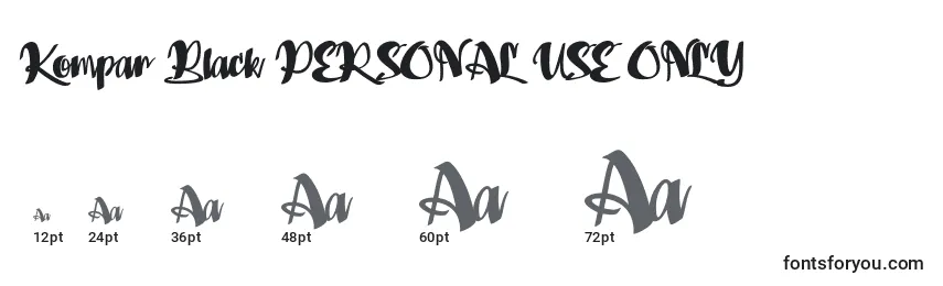 Kompar Black PERSONAL USE ONLY Font Sizes