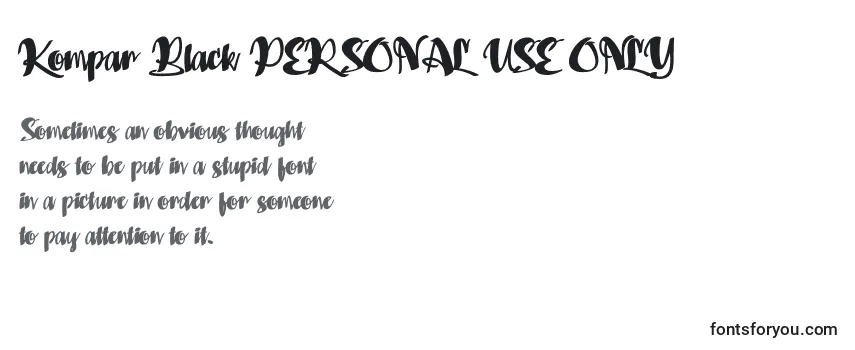 Kompar Black PERSONAL USE ONLY Font