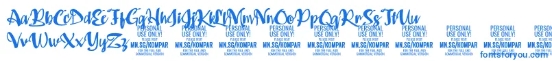 Kompar Bold PERSONAL USE ONLY-Schriftart – Blaue Schriften