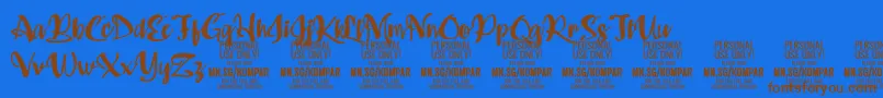 Kompar Bold PERSONAL USE ONLY Font – Brown Fonts on Blue Background