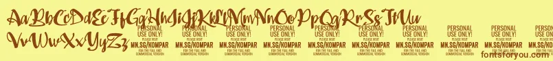 Czcionka Kompar Bold PERSONAL USE ONLY – brązowe czcionki na żółtym tle