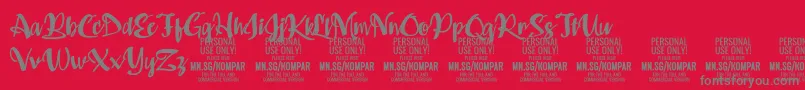 Czcionka Kompar Bold PERSONAL USE ONLY – szare czcionki na czerwonym tle