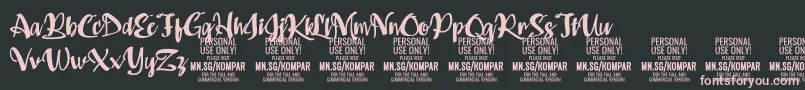 Kompar Bold PERSONAL USE ONLY Font – Pink Fonts on Black Background