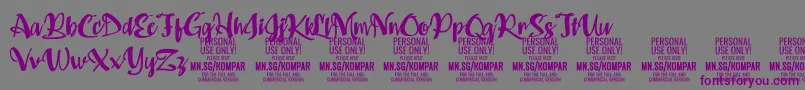Kompar Bold PERSONAL USE ONLY Font – Purple Fonts on Gray Background