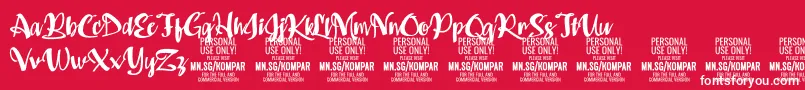 Kompar Bold PERSONAL USE ONLY Font – White Fonts on Red Background