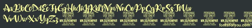 Czcionka Kompar Bold PERSONAL USE ONLY – żółte czcionki na czarnym tle
