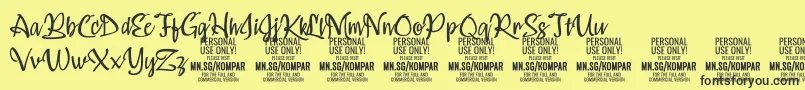 Kompar Light PERSONAL USE ONLY Font – Black Fonts on Yellow Background