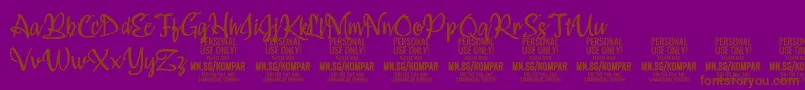 Kompar Light PERSONAL USE ONLY Font – Brown Fonts on Purple Background