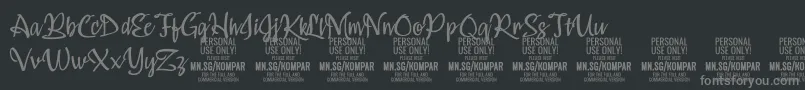 Kompar Light PERSONAL USE ONLY Font – Gray Fonts on Black Background