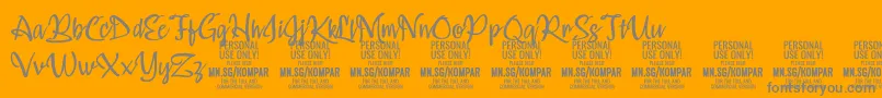 Kompar Light PERSONAL USE ONLY-Schriftart – Graue Schriften auf orangefarbenem Hintergrund