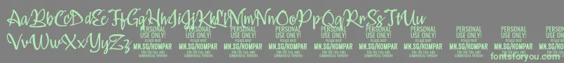 Kompar Light PERSONAL USE ONLY Font – Green Fonts on Gray Background