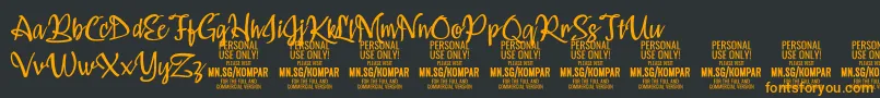 Шрифт Kompar Light PERSONAL USE ONLY – оранжевые шрифты на чёрном фоне