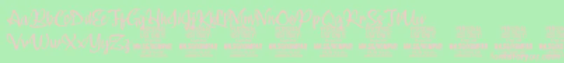 Kompar Light PERSONAL USE ONLY Font – Pink Fonts on Green Background