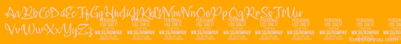 Kompar Light PERSONAL USE ONLY Font – Pink Fonts on Orange Background