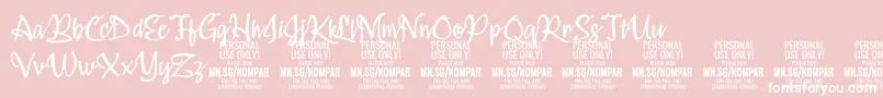 Kompar Light PERSONAL USE ONLY Font – White Fonts on Pink Background