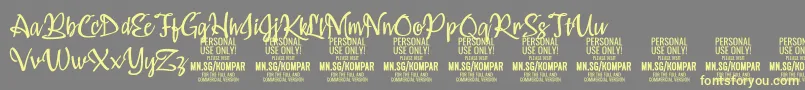 Kompar Light PERSONAL USE ONLY Font – Yellow Fonts on Gray Background