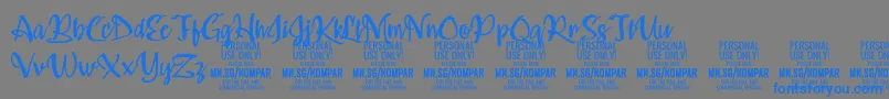 Kompar Medium PERSONAL USE ONLY Font – Blue Fonts on Gray Background