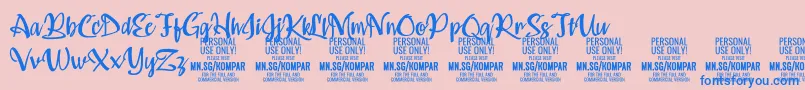 Kompar Medium PERSONAL USE ONLY Font – Blue Fonts on Pink Background