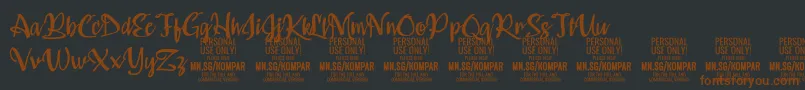 Kompar Medium PERSONAL USE ONLY Font – Brown Fonts on Black Background