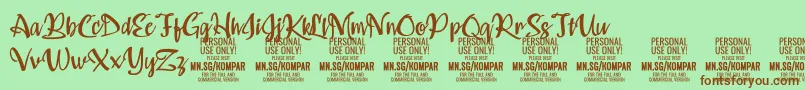 Kompar Medium PERSONAL USE ONLY Font – Brown Fonts on Green Background
