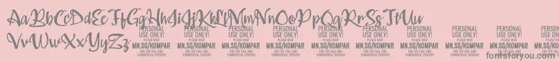 Czcionka Kompar Medium PERSONAL USE ONLY – szare czcionki na różowym tle