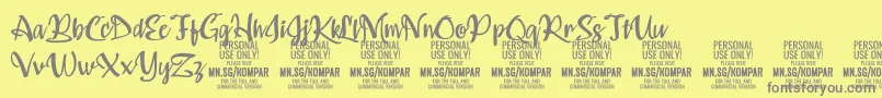 Kompar Medium PERSONAL USE ONLY Font – Gray Fonts on Yellow Background