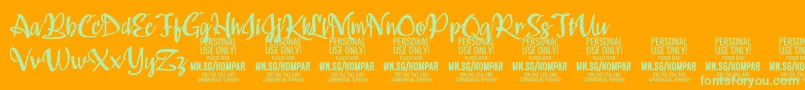 Kompar Medium PERSONAL USE ONLY Font – Green Fonts on Orange Background