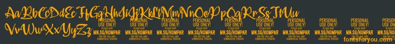 Kompar Medium PERSONAL USE ONLY Font – Orange Fonts on Black Background