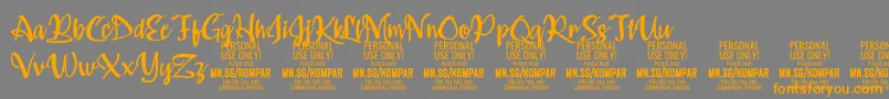 Kompar Medium PERSONAL USE ONLY Font – Orange Fonts on Gray Background